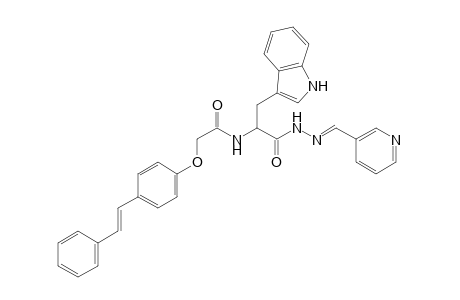 N-(3-(1H-indol-3-yl)-1-oxo-1-((E)-2-(pyridin-3-ylmethylene)hydrazinyl)propan-2-yl)-2-(4-styrylphenoxy)acetamide