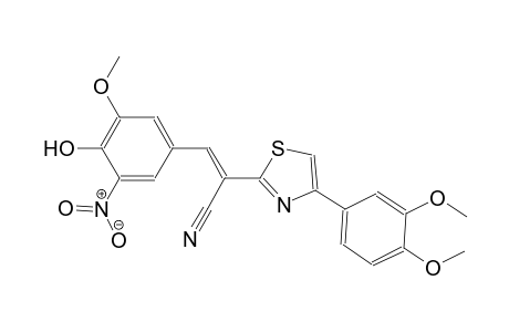 (2E)-2-[4-(3,4-dimethoxyphenyl)-1,3-thiazol-2-yl]-3-(4-hydroxy-3-methoxy-5-nitrophenyl)-2-propenenitrile