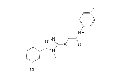 2-{[5-(3-chlorophenyl)-4-ethyl-4H-1,2,4-triazol-3-yl]sulfanyl}-N-(4-methylphenyl)acetamide