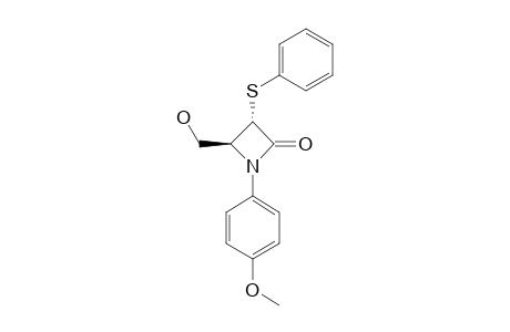 TRANS-1-PARA-ANISYL-4-(HYDROXYMETHYL)-3-THIOPHENOXYAZETIDIN-2-ONE