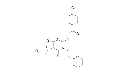2-{[2-(4-chlorophenyl)-2-oxoethyl]sulfanyl}-7-methyl-3-(2-phenylethyl)-5,6,7,8-tetrahydropyrido[4',3':4,5]thieno[2,3-d]pyrimidin-4(3H)-one