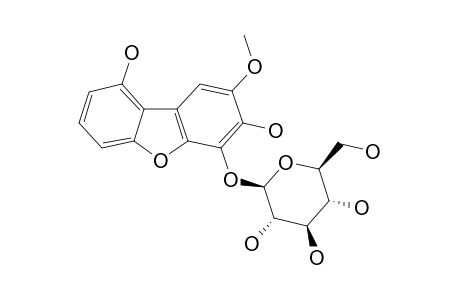 FORTUNEANOSIDE-L;2-METHOXY-3,9-DIHYDROXY-DIBENZOFURAN-4-O-BETA-D-GLUCOPYRANOSIDE