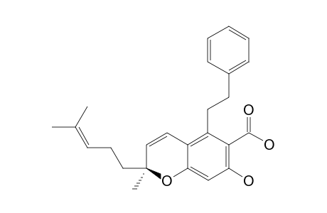 2S-2-METHYL-2-(4-METHYL-3-PENTENYL)-6-CARBOXY-7-HYDROXY-5-(2-PHENYLETHYL)-CHROMENE