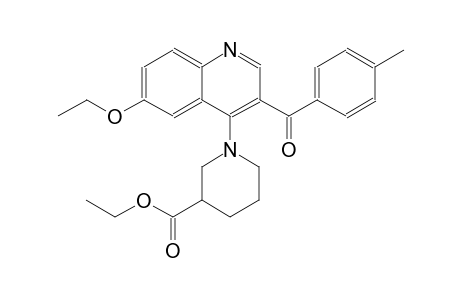 3-piperidinecarboxylic acid, 1-[6-ethoxy-3-(4-methylbenzoyl)-4-quinolinyl]-, ethyl ester