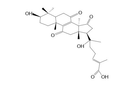 GANODERIC ACID V1 ; (24E)-3beta,20KSI-DIHYDROXY-7,11,15-TRIOXO-5alpha-LANOSTA-8,24-DIEN-26-OI ACID