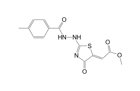 methyl (2Z)-(2-[2-(4-methylbenzoyl)hydrazino]-4-oxo-1,3-thiazol-5(4H)-ylidene)ethanoate