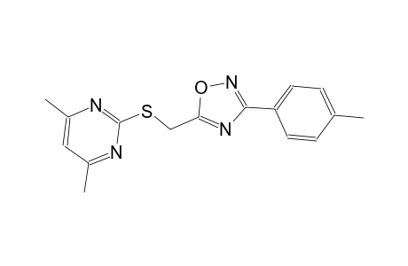 4,6-dimethyl-2-({[3-(4-methylphenyl)-1,2,4-oxadiazol-5-yl]methyl}sulfanyl)pyrimidine