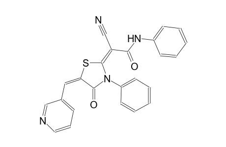(2E)-2-cyano-2-[(5E)-4-oxo-3-phenyl-5-(3-pyridinylmethylene)-1,3-thiazolidin-2-ylidene]-N-phenylethanamide