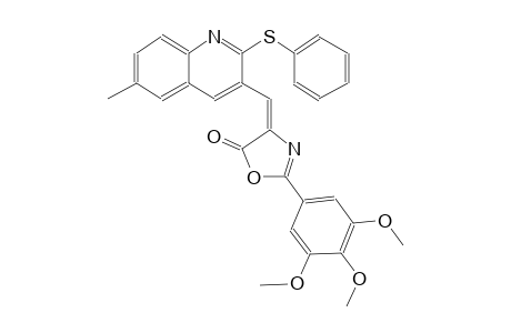 5(4H)-oxazolone, 4-[[6-methyl-2-(phenylthio)-3-quinolinyl]methylene]-2-(3,4,5-trimethoxyphenyl)-, (4E)-
