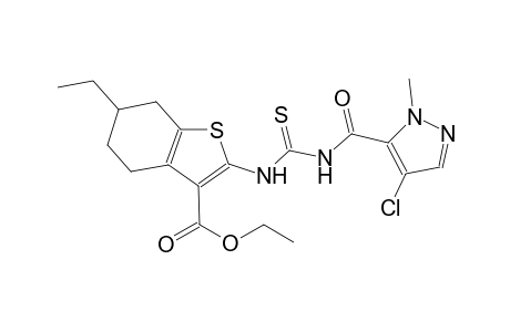 ethyl 2-[({[(4-chloro-1-methyl-1H-pyrazol-5-yl)carbonyl]amino}carbothioyl)amino]-6-ethyl-4,5,6,7-tetrahydro-1-benzothiophene-3-carboxylate