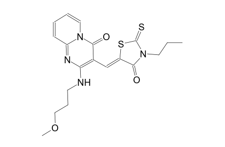 2-[(3-methoxypropyl)amino]-3-[(Z)-(4-oxo-3-propyl-2-thioxo-1,3-thiazolidin-5-ylidene)methyl]-4H-pyrido[1,2-a]pyrimidin-4-one