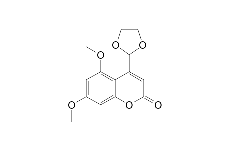 4-(1,3-dioxolan-2-yl)-5,7-dimethoxy-1-benzopyran-2-one
