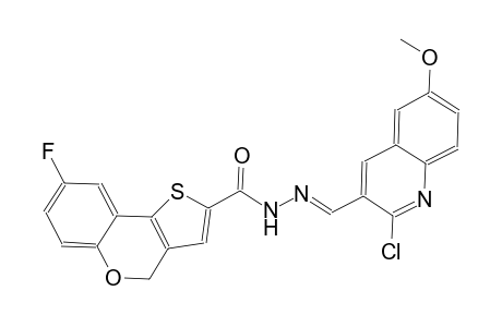 N'-[(E)-(2-chloro-6-methoxy-3-quinolinyl)methylidene]-8-fluoro-4H-thieno[3,2-c]chromene-2-carbohydrazide