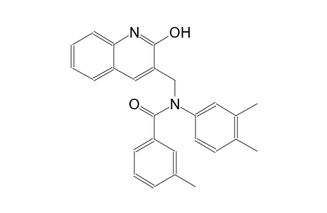 N-(3,4-dimethylphenyl)-N-[(2-hydroxy-3-quinolinyl)methyl]-3-methylbenzamide