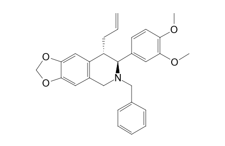 (+)-(3S,4S)-N-Benzyl-3-(3,4-dimethoxyphenyl)-6,7-methylenedioxy-4-(2-propenyl)-1,2,3,4-tetrahydroisoquinoline