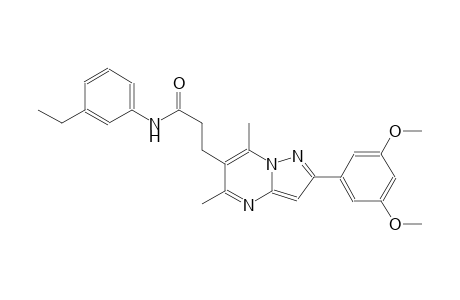 pyrazolo[1,5-a]pyrimidine-6-propanamide, 2-(3,5-dimethoxyphenyl)-N-(3-ethylphenyl)-5,7-dimethyl-