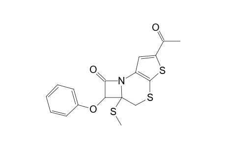 2-Acetyl-5a,6-dihydro-5a-methylthio-6-phenoxyazeto[1,2-d]thieno[2,3-b][1,4]thiazin-7(5H)-one