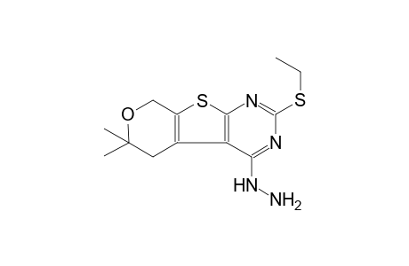 6H-pyrano[4',3':4,5]thieno[2,3-d]pyrimidine, 2-(ethylthio)-4-hydrazino-5,8-dihydro-6,6-dimethyl-