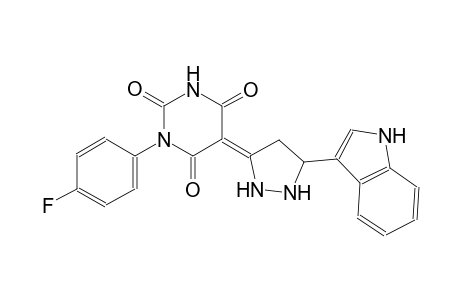 (5Z)-1-(4-fluorophenyl)-5-[5-(1H-indol-3-yl)-3-pyrazolidinylidene]-2,4,6(1H,3H,5H)-pyrimidinetrione