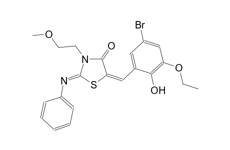 (2Z,5E)-5-(5-bromo-3-ethoxy-2-hydroxybenzylidene)-3-(2-methoxyethyl)-2-(phenylimino)-1,3-thiazolidin-4-one