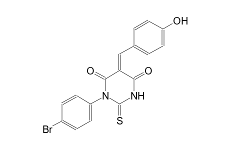 (5E)-1-(4-bromophenyl)-5-(4-hydroxybenzylidene)-2-thioxodihydro-4,6(1H,5H)-pyrimidinedione