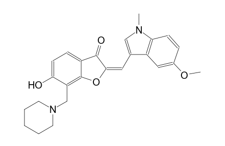 3(2H)-benzofuranone, 6-hydroxy-2-[(5-methoxy-1-methyl-1H-indol-3-yl)methylene]-7-(1-piperidinylmethyl)-, (2E)-