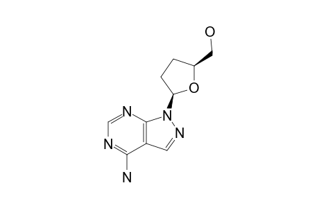 4-AMINO-1-(2,3-DIDEOXY-BETA-D-GLYCERO-PENTOFURANOSYL)-1H-PYRAZOLO-[3,4-D]-PYRIMIDINE