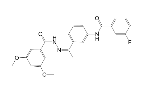 N-{3-[(1Z)-N-(3,5-dimethoxybenzoyl)ethanehydrazonoyl]phenyl}-3-fluorobenzamide