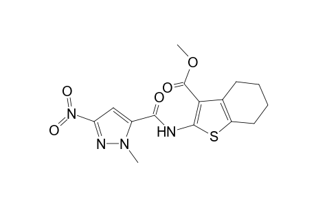 1-Benzothiophene-3-carboxylic acid, 4,5,6,7-tetrahydro-2-[[(1-methyl-3-nitro-1H-pyrazol-5-yl)carbonyl]amino]-, methyl ester