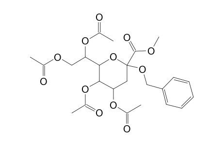(+-)-Methyl 4,5,7,8-tetra-0-acetyl-2-0-benzyl-3-deoxy-D-manno-2-octulopyranosonate