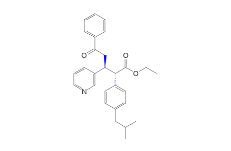 erythro-a-(p-isobutylphenyl)-b-phenacyl-3-pyridinepropionic acid, ethyl ester