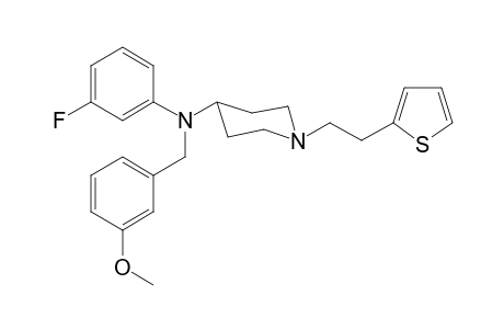 N-(3-Fluorophenyl)-N-(3-[(methoxyphenyl)methyl]-1-[2-(thiophen-2-yl)ethyl]piperidin-4-amine