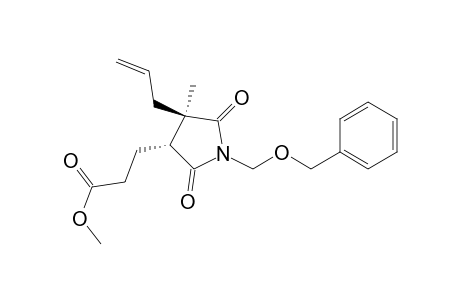 3-Pyrrolidinepropanoic acid, 4-methyl-2,5-dioxo-1-[(phenylmethoxy)methyl]-4-(2-propenyl)-, methyl ester, trans-(.+-.)-