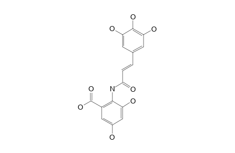 MIRIMIDE;TRANS-2-[3-(3,4,5-TRIHYDROXYPHENYLPROPENYL)-AMINO]-3,5-DIHYDROXYBENZOIC-ACID