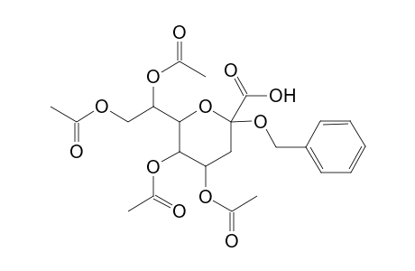 (+-)-4,5,7,8-Tetra-0-acetyl-2-0-benzyl-3-deoxy-D-manno-2-octulopyranosoate