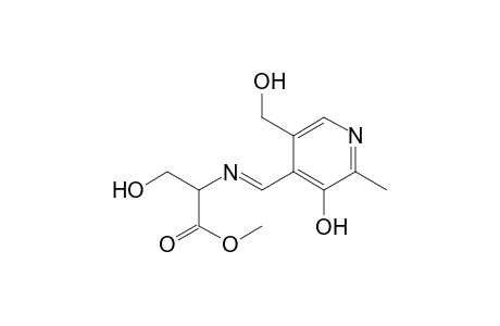DL-Serine, N-[[3-hydroxy-5-(hydroxymethyl)-2-methyl-4-pyridinyl]methylene]-, methyl ester, (E)-