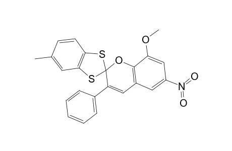 3-Phenyl-6-nitro-8-methoxy-5'-methylspiro(2H-benzo(b)pyran-2:2'-1',3'-benzodithiolane)