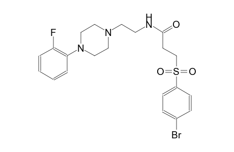 3-[(4-bromophenyl)sulfonyl]-N-{2-[4-(2-fluorophenyl)-1-piperazinyl]ethyl}propanamide