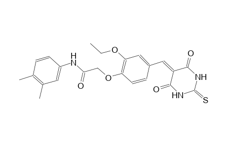 N-(3,4-dimethylphenyl)-2-{4-[(4,6-dioxo-2-thioxotetrahydro-5(2H)-pyrimidinylidene)methyl]-2-ethoxyphenoxy}acetamide