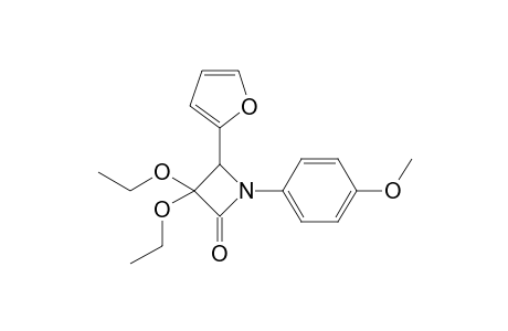 3,3-Diethoxy-4-(2-furyl)-N-(p-methoxyphenyl)azetidinone