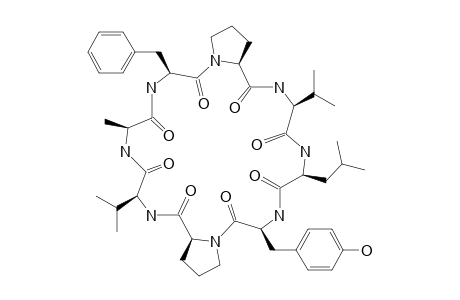 MICROTENIN_A;CYClO-(ALA-VAL-(1)-PRO-(1)-TYR-VAL-(2)-PHE)