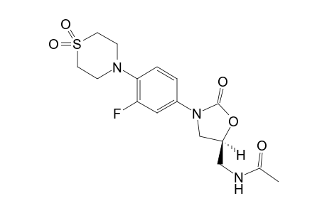 N-[[(5S)-3-[4-(1,1-diketo-1,4-thiazinan-4-yl)-3-fluoro-phenyl]-2-keto-oxazolidin-5-yl]methyl]acetamide