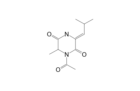 (3Z)-1-acetyl-6-methyl-3-(2-methylpropylidene)piperazine-2,5-quinone
