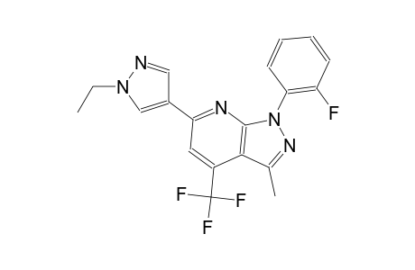 1H-pyrazolo[3,4-b]pyridine, 6-(1-ethyl-1H-pyrazol-4-yl)-1-(2-fluorophenyl)-3-methyl-4-(trifluoromethyl)-