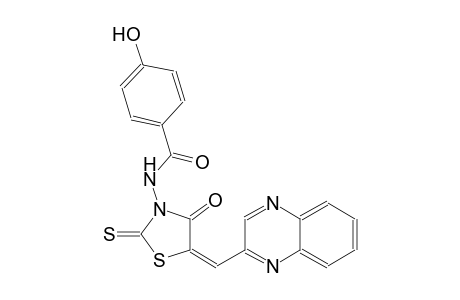 benzamide, 4-hydroxy-N-[(5E)-4-oxo-5-(2-quinoxalinylmethylene)-2-thioxothiazolidinyl]-