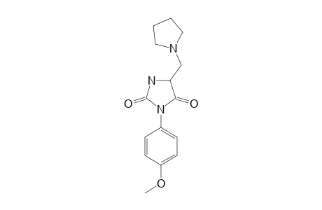 3-(4-METHOXYPHENYL)-5-(PYRROLIDIN-1-YLMETHYL)-IMIDAZOLIDINE-2,4-DIONE
