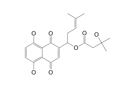 3-HYDROXY-ISOVALERYL-SHIKONIN;(+)-3-HYDROXY-3-METHYL-BUTYRIC-ACID-1-(5,8-DIHYDROXY-1,4-DIOXO-1,4-DIHYDRO-NAPHTHALEN-2-YL)-4-MEHTYL-PENT-3-ENYLESTER