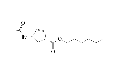 (-)-Hexyl (1R,4S)-4-acetamidocyclopent-2-encarboxylate