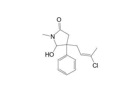 2-Pyrrolidinone, 4-(3-chloro-2-butenyl)-5-hydroxy-1-methyl-4-phenyl-