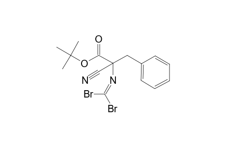 t-Butyl .alpha.-(Dibromomethylidenamino)-.alpha.-cyano-.beta.-phenylpropanoate
